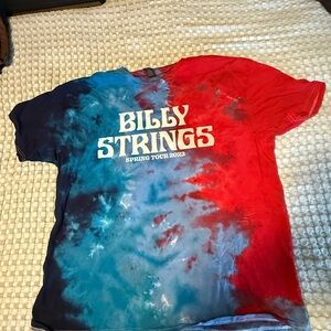 Billy Strings Spring 2023 tour tie-dyed T-Shirt - Red and Blue